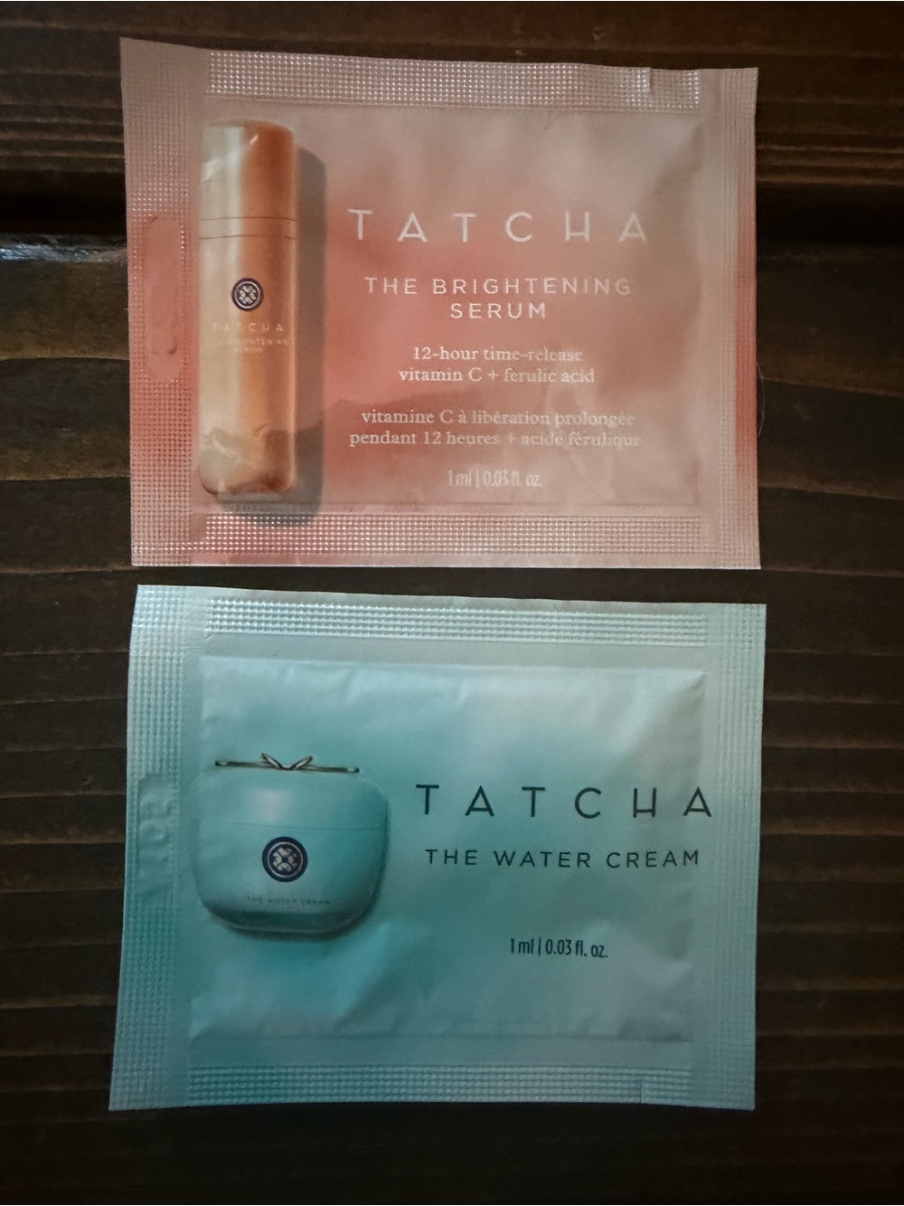 Tatcha Sample duo water cream and brightening serum 1 ml each sample